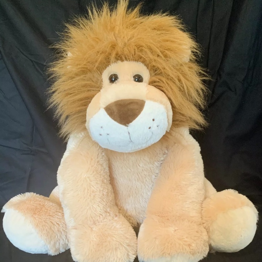 Hug Fun Large Lion Plush Stuffed Animal Soft Sitting Cuddly Cute Tan Brown 24"